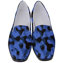 Black And Blue Camouflage Pattern Women s Classic Loafer Heels by SpinnyChairDesigns