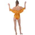 Orange and Yellow Camouflage Pattern Drape Piece Swimsuit View2