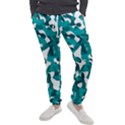 Teal and White Camouflage Pattern Men s Jogger Sweatpants View1