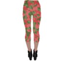 Pink and Green Camouflage Pattern Capri Leggings  View2