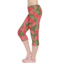 Pink and Green Camouflage Pattern Capri Leggings  View3