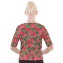 Pink and Green Camouflage Pattern Cropped Button Cardigan View2