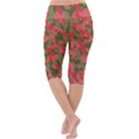 Pink and Green Camouflage Pattern Lightweight Velour Cropped Yoga Leggings View4