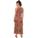 Pink and Green Camouflage Pattern V-Neck Chiffon Maxi Dress View2