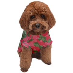 Pink And Green Camouflage Pattern Dog T-shirt by SpinnyChairDesigns