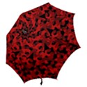 Red and Black Camouflage Pattern Hook Handle Umbrellas (Large) View2