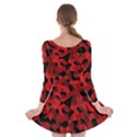 Red and Black Camouflage Pattern Long Sleeve Skater Dress View2