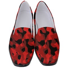 Red And Black Camouflage Pattern Women s Classic Loafer Heels by SpinnyChairDesigns