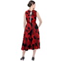 Red and Black Camouflage Pattern Round Neck Boho Dress View2