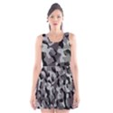 Grey and Black Camouflage Pattern Scoop Neck Skater Dress View1