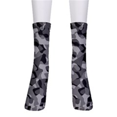 Grey And Black Camouflage Pattern Men s Crew Socks by SpinnyChairDesigns