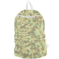 Light Green Brown Yellow Camouflage Pattern Foldable Lightweight Backpack by SpinnyChairDesigns