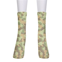 Light Green Brown Yellow Camouflage Pattern Men s Crew Socks by SpinnyChairDesigns