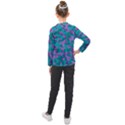 Purple and Teal Camouflage Pattern Kids  Long Mesh Tee View2