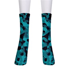 Black And Teal Camouflage Pattern Men s Crew Socks by SpinnyChairDesigns