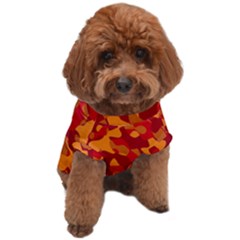 Red And Orange Camouflage Pattern Dog T-shirt by SpinnyChairDesigns