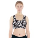 Black and White Camouflage Pattern Sports Bra With Pocket View1