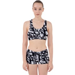 Black And White Camouflage Pattern Work It Out Gym Set by SpinnyChairDesigns