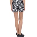 Black and White Camouflage Pattern Velour Lounge Shorts View2