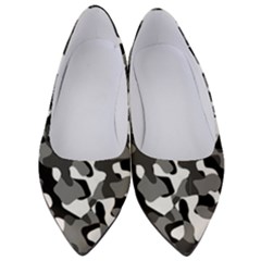 Black And White Camouflage Pattern Women s Low Heels by SpinnyChairDesigns