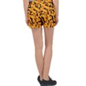 Orange and Black Camouflage Pattern Velour Lounge Shorts View2