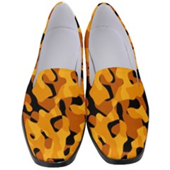 Orange And Black Camouflage Pattern Women s Classic Loafer Heels by SpinnyChairDesigns