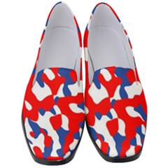 Red White Blue Camouflage Pattern Women s Classic Loafer Heels by SpinnyChairDesigns