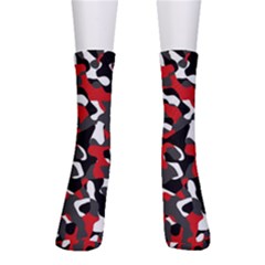 Black Red White Camouflage Pattern Men s Crew Socks by SpinnyChairDesigns