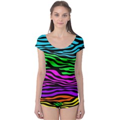 Colorful Zebra Boyleg Leotard  by Angelandspot