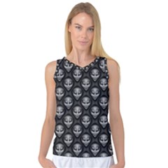 Grey Aliens Extraterrestrials Ufo Faces Women s Basketball Tank Top by SpinnyChairDesigns