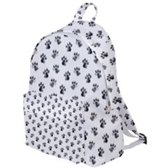 Cat Dog Animal Paw Prints Pattern Black And White The Plain Backpack by SpinnyChairDesigns