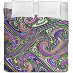 Abstract Art Purple Swirls Pattern Duvet Cover Double Side (king Size) by SpinnyChairDesigns