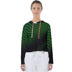 Black And Green Abstract Stripes Gradient Women s Slouchy Sweat by SpinnyChairDesigns