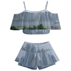 P1020023 Kids  Off Shoulder Skirt Bikini by 45678