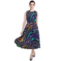 Multicolored Abstract Art Pattern Round Neck Boho Dress View1