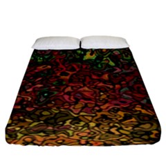 Stylish Fall Colors Camouflage Fitted Sheet (king Size) by SpinnyChairDesigns