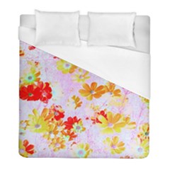 Cosmos Flowers Orange Duvet Cover (full/ Double Size) by DinkovaArt