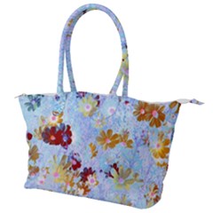 Cosmos Flowers Ligh Blue Canvas Shoulder Bag by DinkovaArt