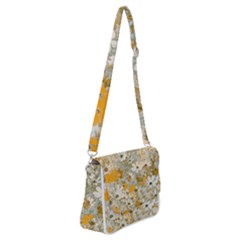 Cosmos Flowers Sepia Color Shoulder Bag With Back Zipper by DinkovaArt