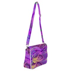 Infinity Painting Purple Shoulder Bag With Back Zipper by DinkovaArt