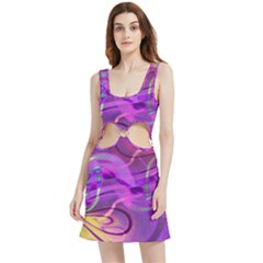 Infinity Painting Purple Velvet Cutout Dress by DinkovaArt