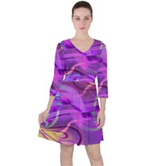 Infinity Painting Purple Ruffle Dress by DinkovaArt