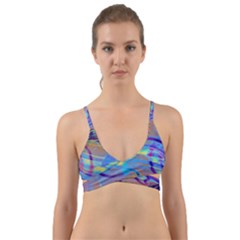 Infinity Painting Blue Wrap Around Bikini Top by DinkovaArt