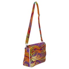 Infinity Painting Orange Shoulder Bag With Back Zipper by DinkovaArt