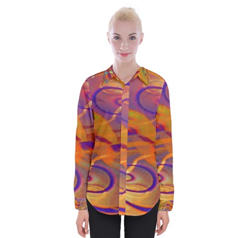 Infinity Painting Orange Womens Long Sleeve Shirt by DinkovaArt