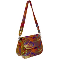 Infinity Painting Orange Saddle Handbag by DinkovaArt