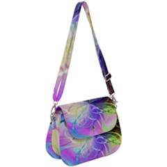 Rainbow Painting Patterns 3 Saddle Handbag by DinkovaArt