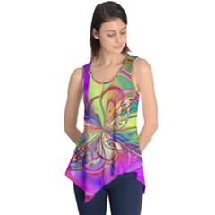 Rainbow Painting Pattern 4 Sleeveless Tunic by DinkovaArt