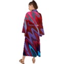 Red Blue Zig Zag Waves Pattern Maxi Kimono View2