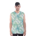 Turquoise Light Green Butterfly Pattern Men s Basketball Tank Top View1